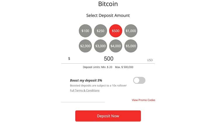 BetOnline Bitcoin Deposit